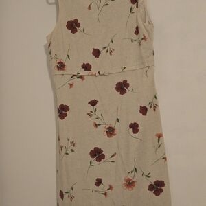Floral Sleeveless Dress - Cream and Red By Maggy London